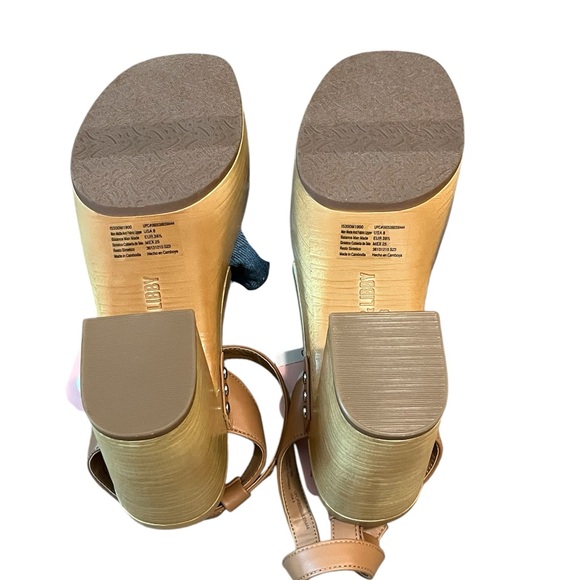 Sam & Libby Cassandra Denim Indigo Blue and Tan Platform Sandals Size: 8… - Picture 5 of 8